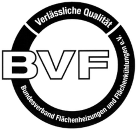 Verlässliche Qualität BVF Bundesverband Flächenheizungen und Flächenkühlungen e.V. Logo (DPMA, 03/12/2013)