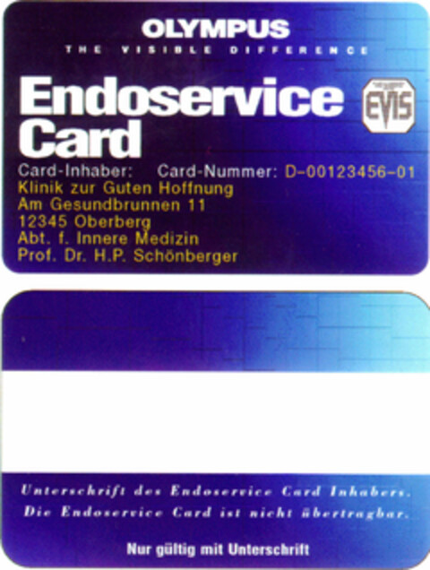 OLYMPUS Endoservice Card Logo (DPMA, 05.04.1995)