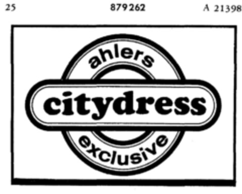 ahlers citydress exclusive Logo (DPMA, 29.05.1970)