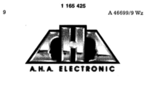 A.H.A. ELECTRONIC Logo (DPMA, 07/19/1989)