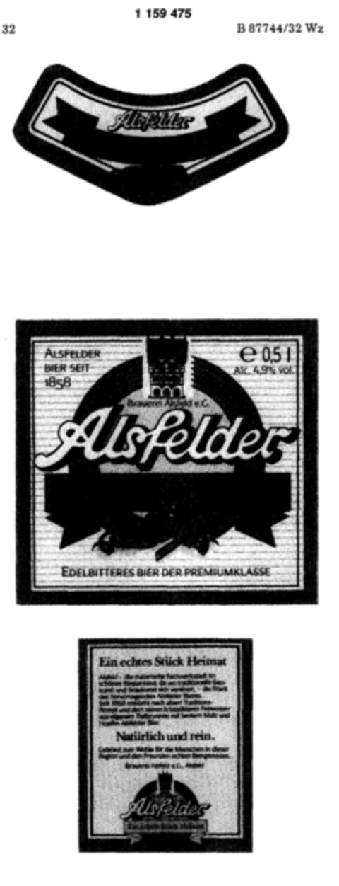 Alsfelder RATHAUS PILSENER EDELBITTERES BIER DER PRÄMIUMKLASSE Logo (DPMA, 07/06/1989)