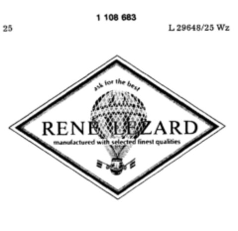 RENE LEZARD Logo (DPMA, 12/17/1986)