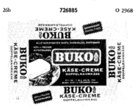 BUKO AG KÄSE-CREME Logo (DPMA, 05/27/1958)