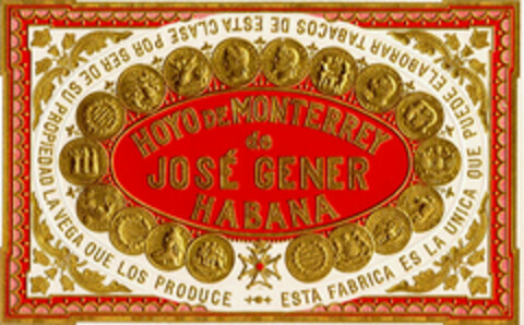 HOYO DE MONTERREY de JOSE GENER HABANA Logo (DPMA, 20.05.1952)