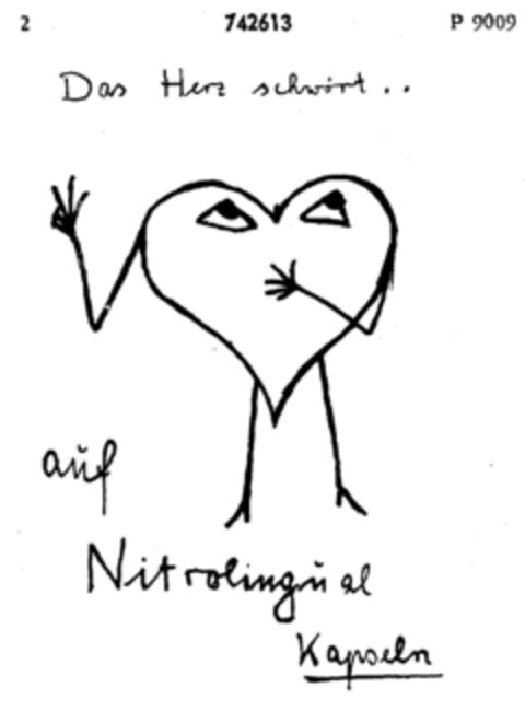Das Herz schwört.. auf Nitrolingual Kapseln Logo (DPMA, 21.12.1959)