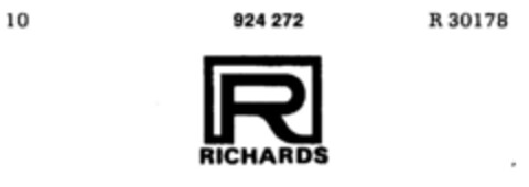 R RICHARDS Logo (DPMA, 05/24/1973)