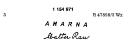 AMARNA Walter Rau Logo (DPMA, 31.03.1989)