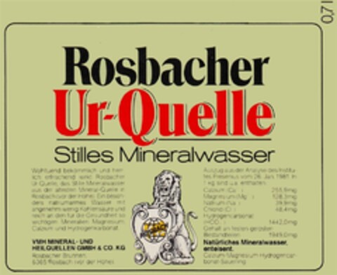 Rosbacher Ur-Quelle Logo (DPMA, 02/03/1984)