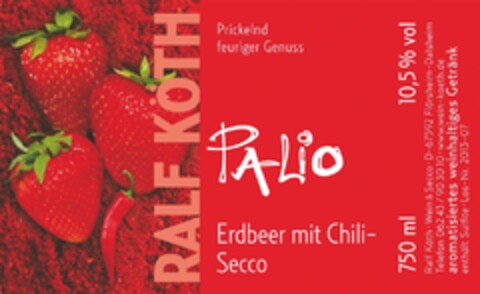 RALF KÖTH PALIO Erdbeer mit Chili-Secco Logo (DPMA, 13.06.2013)