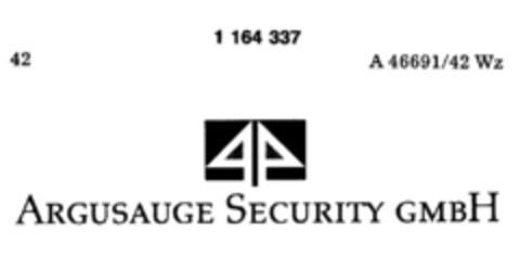 ARGUSAUGE SECURITY GMBH Logo (DPMA, 18.07.1989)