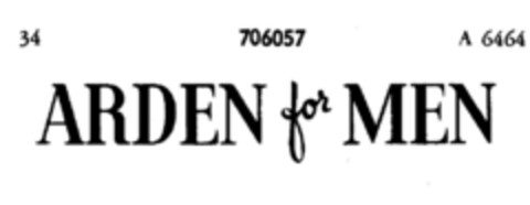 ARDEN for MEN Logo (DPMA, 31.12.1956)