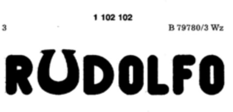 RUDOLFO Logo (DPMA, 07/16/1986)