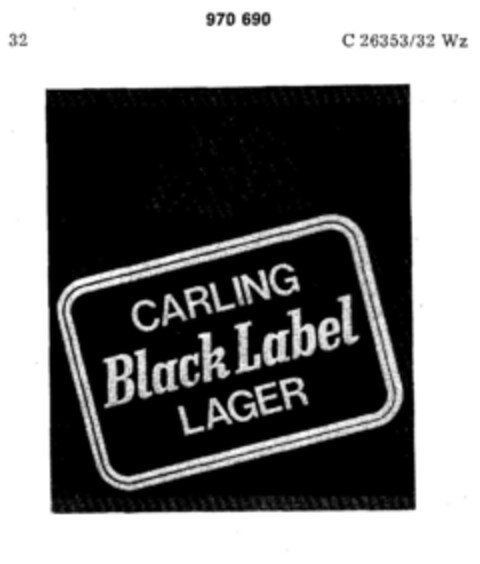 CARLING Black Label LAGER Logo (DPMA, 06.05.1977)