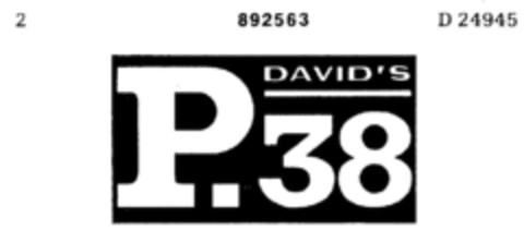 DAVID`S P.38 Logo (DPMA, 08/25/1970)