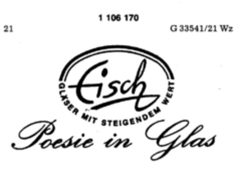 EISCH GLÄSER MIT STEIGENDEM WERT Poesie in Glas Logo (DPMA, 08/23/1986)