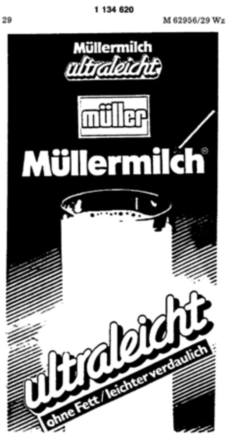 Müllermilch  ultraleicht Logo (DPMA, 24.05.1988)