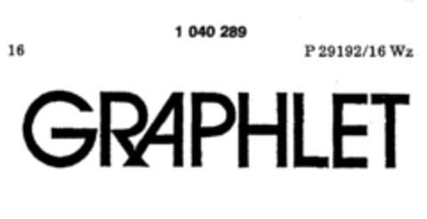 GRAPHLET Logo (DPMA, 26.03.1982)