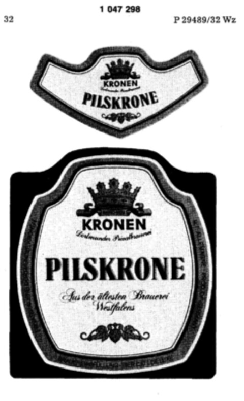 KRONEN PILSKRONE Dortmunder Privatbrauerei Aus der ältesten Brauerei Westfalens Logo (DPMA, 14.07.1982)