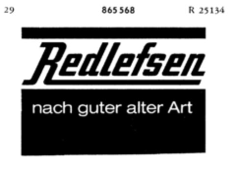 Redlefsen nach guter alter Art Logo (DPMA, 11.12.1968)