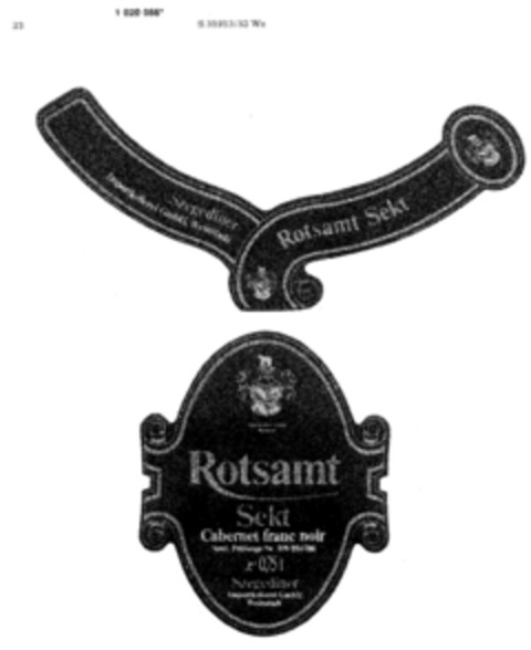 Rotsamt Sekt Logo (DPMA, 02/10/1981)