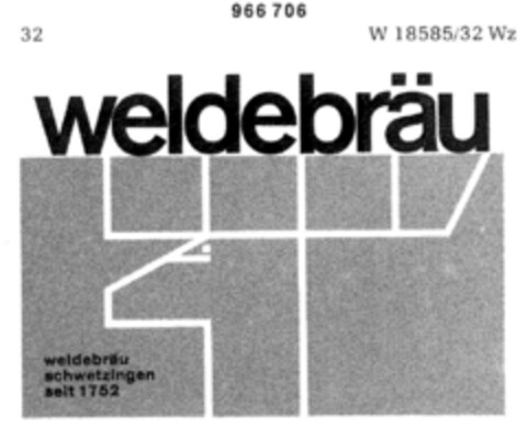 weldebräu Logo (DPMA, 22.07.1966)