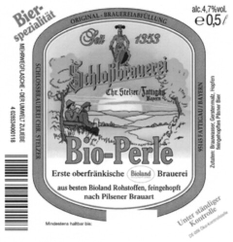 Schloßbrauerei Bio-Perle Logo (DPMA, 14.02.2008)