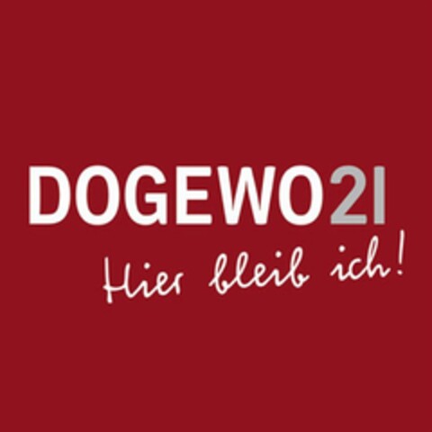 DOGEWO21 Hier bleib ich! Logo (DPMA, 09/19/2008)