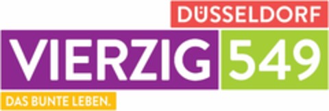 DÜSSELDORF VIERZIG 549 DAS BUNTE LEBEN. Logo (DPMA, 08.07.2021)