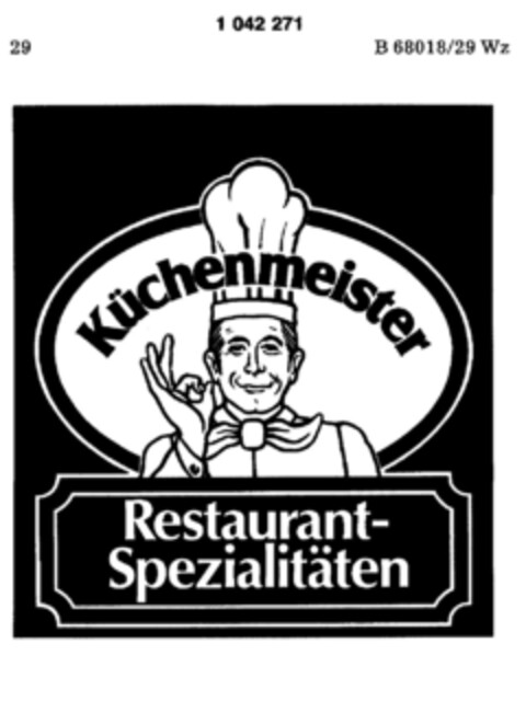 Küchenmeister Restaurant- Spezialitäten Logo (DPMA, 22.05.1981)