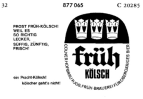 früh KÖLSCH Logo (DPMA, 21.11.1969)