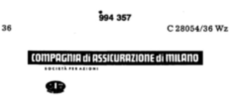 COMPAGNIA di ASSICURAZIONE di MILANO Logo (DPMA, 02.04.1979)