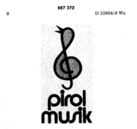 pirol musik Logo (DPMA, 19.09.1978)