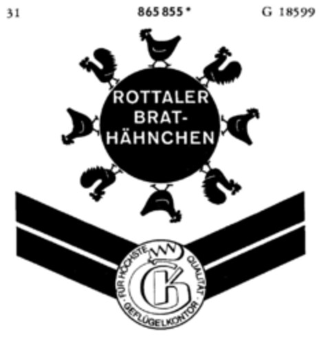 ROTTALER BRATHÄHNCHEN Logo (DPMA, 09.04.1969)