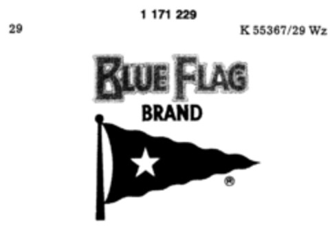 BLUE FLAG BRAND Logo (DPMA, 11/24/1989)