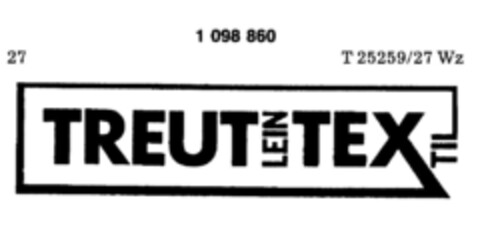 TREUT LEIN TEX TIL Logo (DPMA, 29.01.1986)