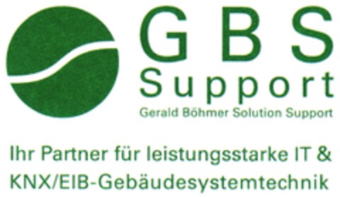 GBS Support Gerald Böhmer Solution Support Ihr Partner für leistungsstarke IT & KNX/EIB-Gebäudesystemtechnik Logo (DPMA, 15.10.2008)