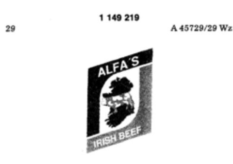 ALFA`S IRISH BEEF Logo (DPMA, 19.01.1989)