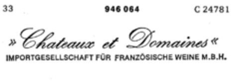 >Chateaux et Domaines< Logo (DPMA, 14.05.1975)