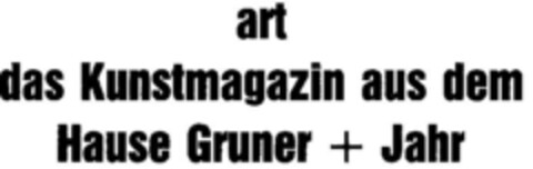 art das Kunstmagazin aus dem Hause Gruner + Jahr Logo (DPMA, 04/02/1979)