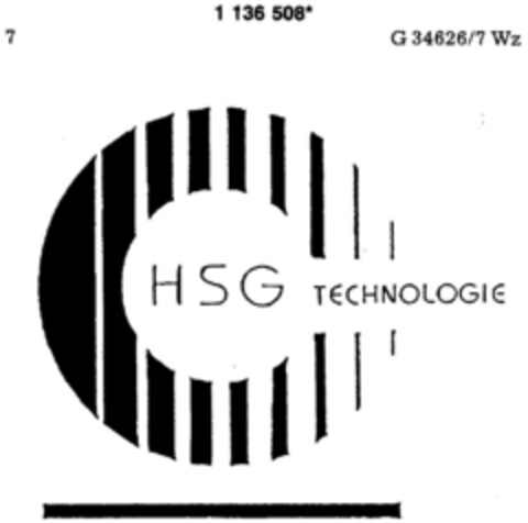 HSG TECHNOLOGIE Logo (DPMA, 17.08.1987)