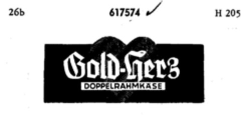 Gold Herz DOPPELRAHMKÄSE Logo (DPMA, 11/04/1949)