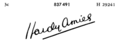 Hardy Amies Logo (DPMA, 12.01.1967)