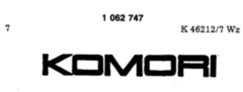 KOMORI Logo (DPMA, 26.09.1983)