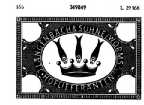 J. LANGENBACH & SÖHNE WORMS Logo (DPMA, 10.12.1925)