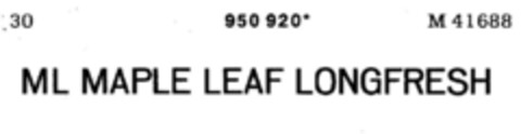 ML MAPLE LEAF LONGFRESH Logo (DPMA, 03.05.1976)