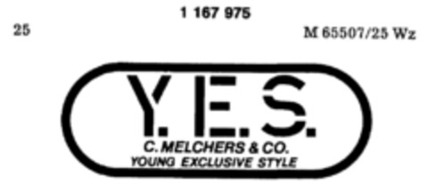 Y.E.S. C. MELCHERS & CO. YOUNG EXCLUSIVE STYLE Logo (DPMA, 29.07.1989)