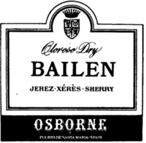 Oloroso Dry BAILEN Logo (DPMA, 11/09/1979)