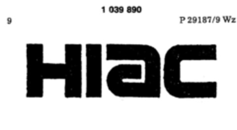 HIaC Logo (DPMA, 25.03.1982)