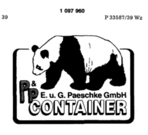 P&P E.u.G. Paeschke GmbH CONTAINER Logo (DPMA, 15.02.1986)