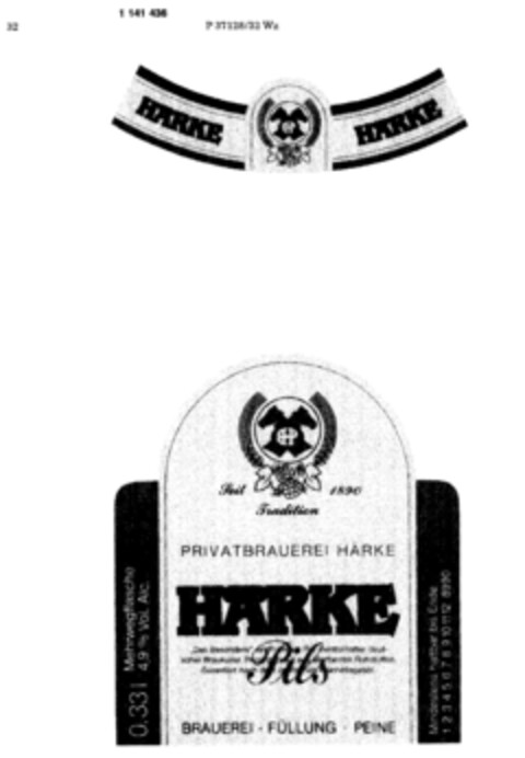 HÄRKE Pils Logo (DPMA, 10/21/1988)